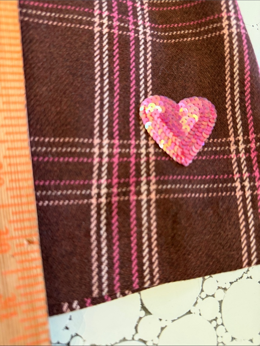 NWT Jacadi Paris Rhante Plaid Pinafore Dress Brown Pink Girls 12Y - Picture 8 of 10